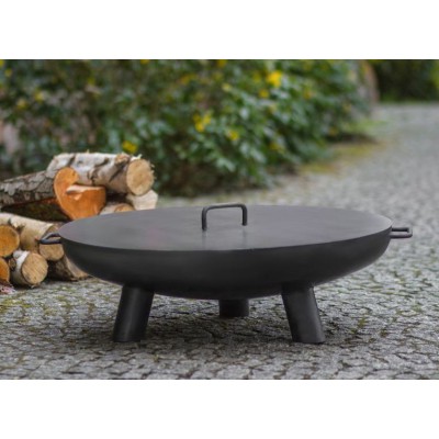 Grill ogrodowy na trójnogu - stal czarna fi 50cm
