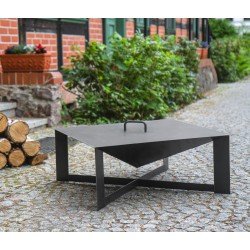 Grill ogrodowy na trójnogu - stal czarna fi 50cm