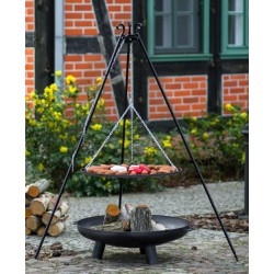 Grill na trójnogu"nr 101"stal czarna fi 50cm + palenisko"nr 301"fi 60cm