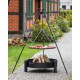 Grill na trójnogu"nr 101"stal czarna fi 50cm + palenisko"nr 320"fi 60cm