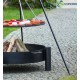 Grill na trójnogu"nr 101"stal czarna fi 50cm + palenisko"nr 320"fi 60cm