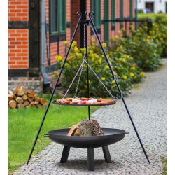 Grill na trójnogu"nr 101"stal czarna fi 50cm + palenisko"nr 310" fi 60cm