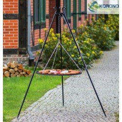 Grill ogrodowy na trójnogu 180cm - stal czarna fi 60cm