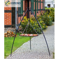 Grill ogrodowy na trójnogu 200cm - stal czarna fi 50cm